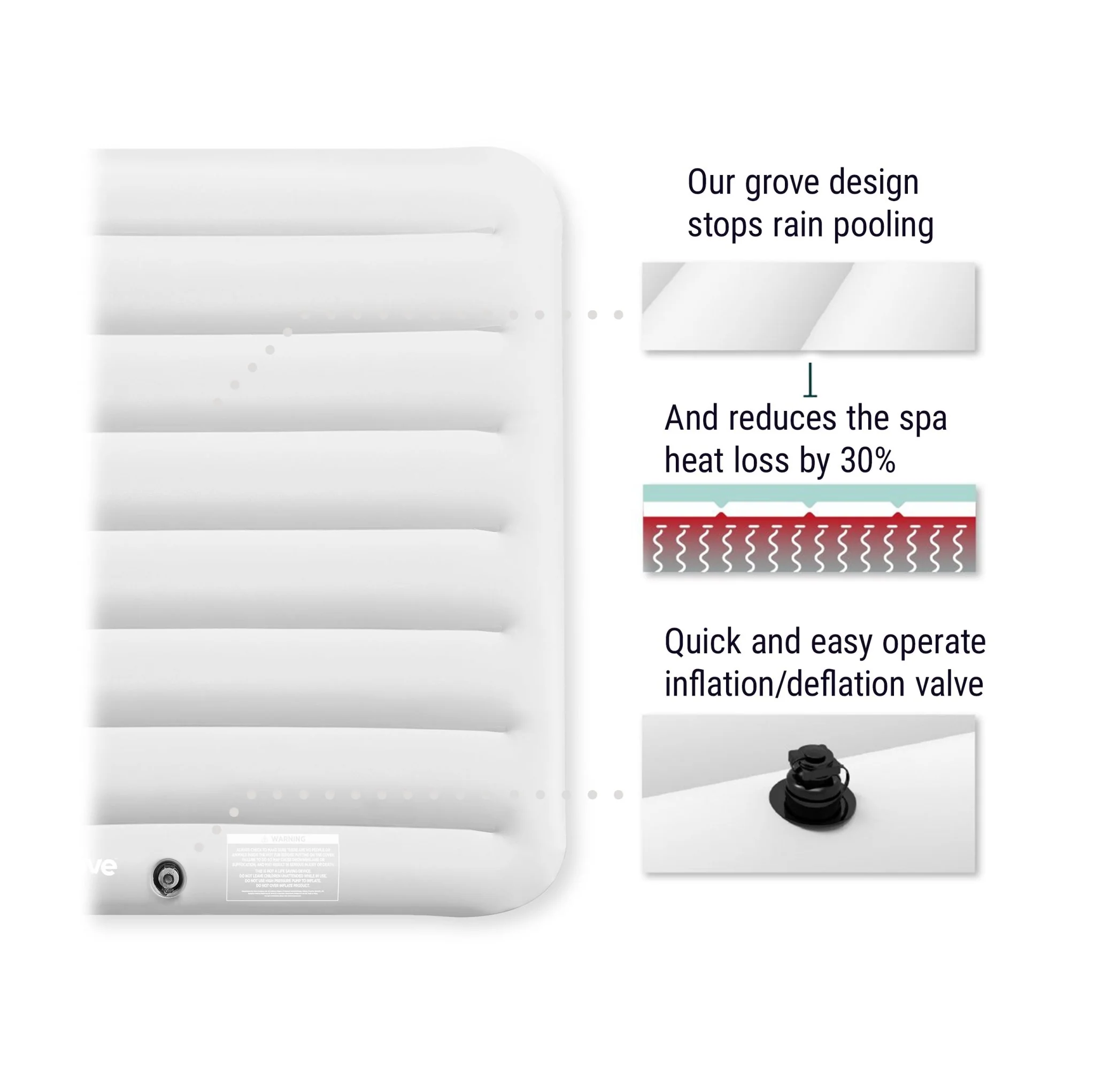Thermally Efficient Inflatable Cover | Square | White - Image 4
