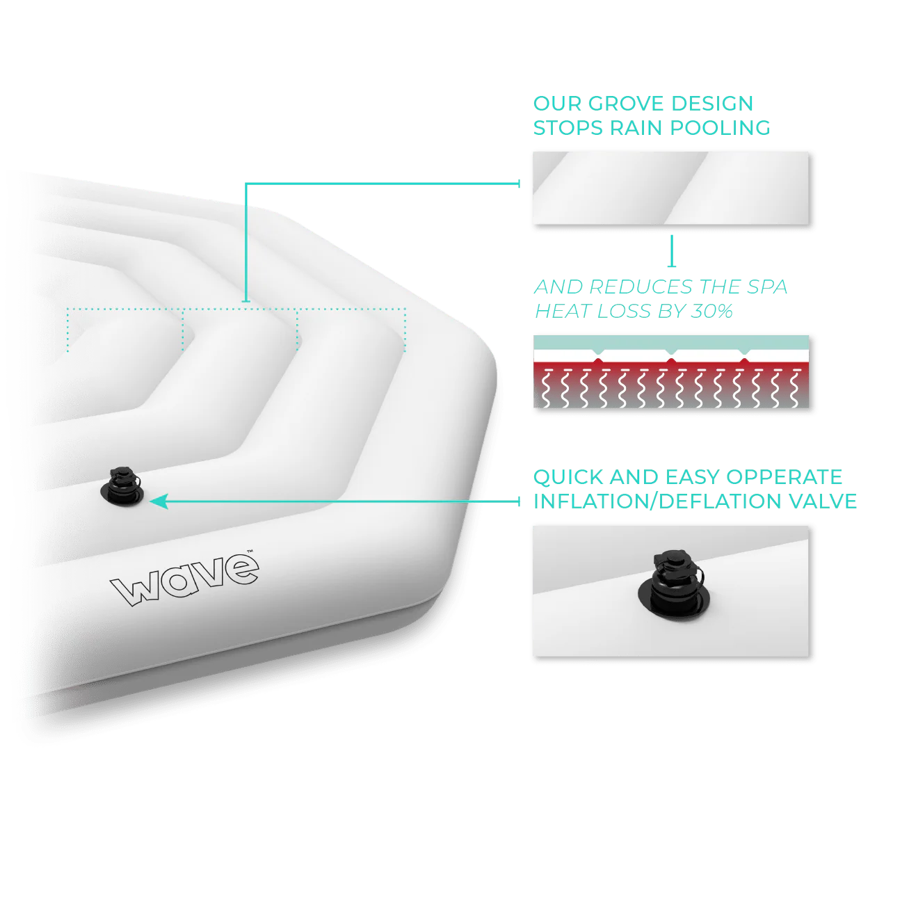 Thermally Efficient Inflatable Cover | Octagon | White - Image 3