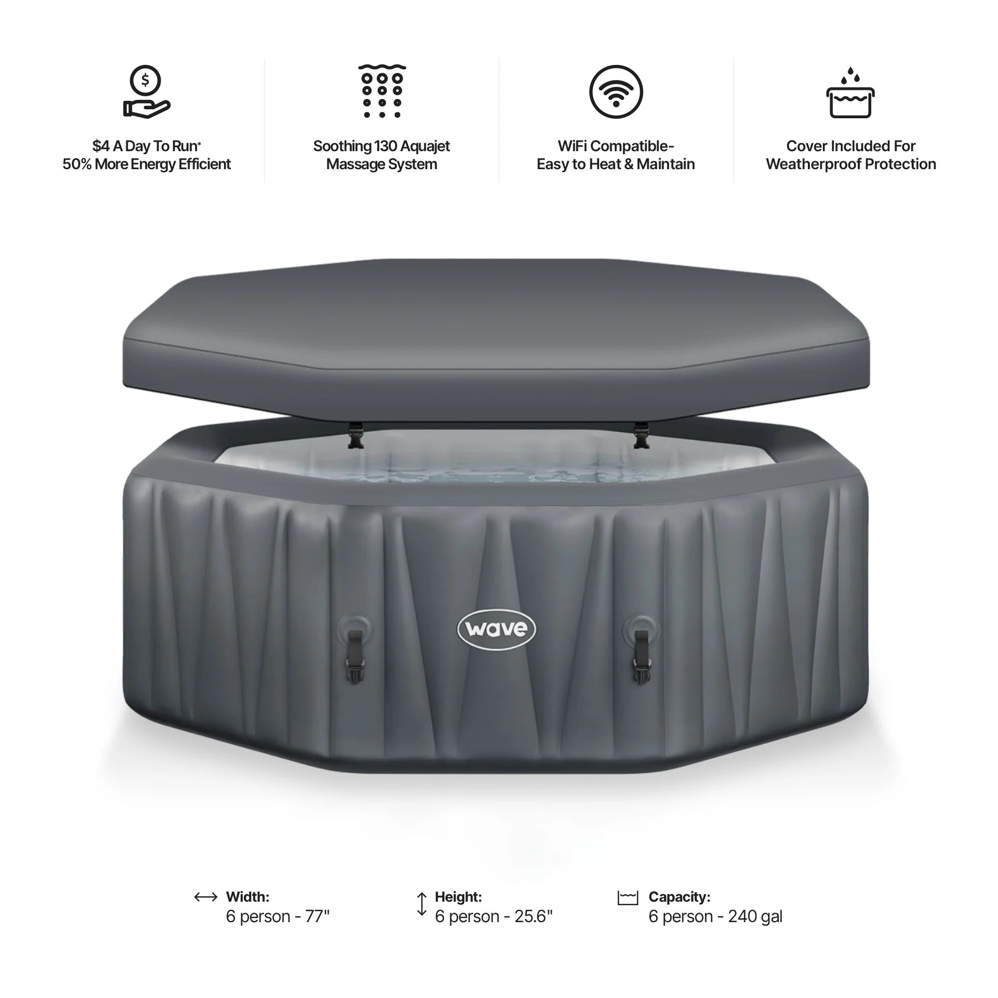 Aegean | 6-Person Inflatable Hot Tub | Built-In Integrated Heater - Image 12