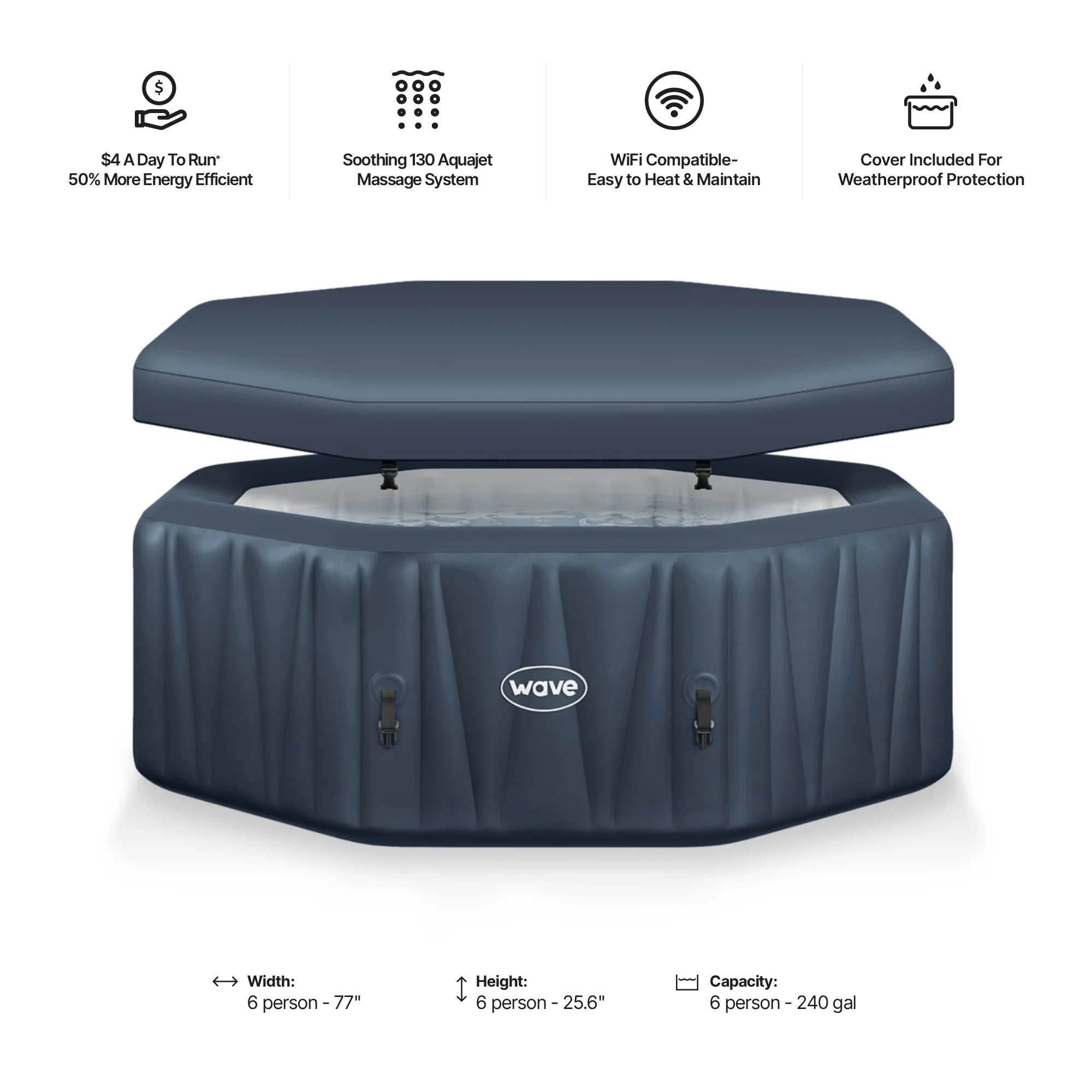 Aegean | 6-Person Inflatable Hot Tub | Built-In Integrated Heater - Image 6