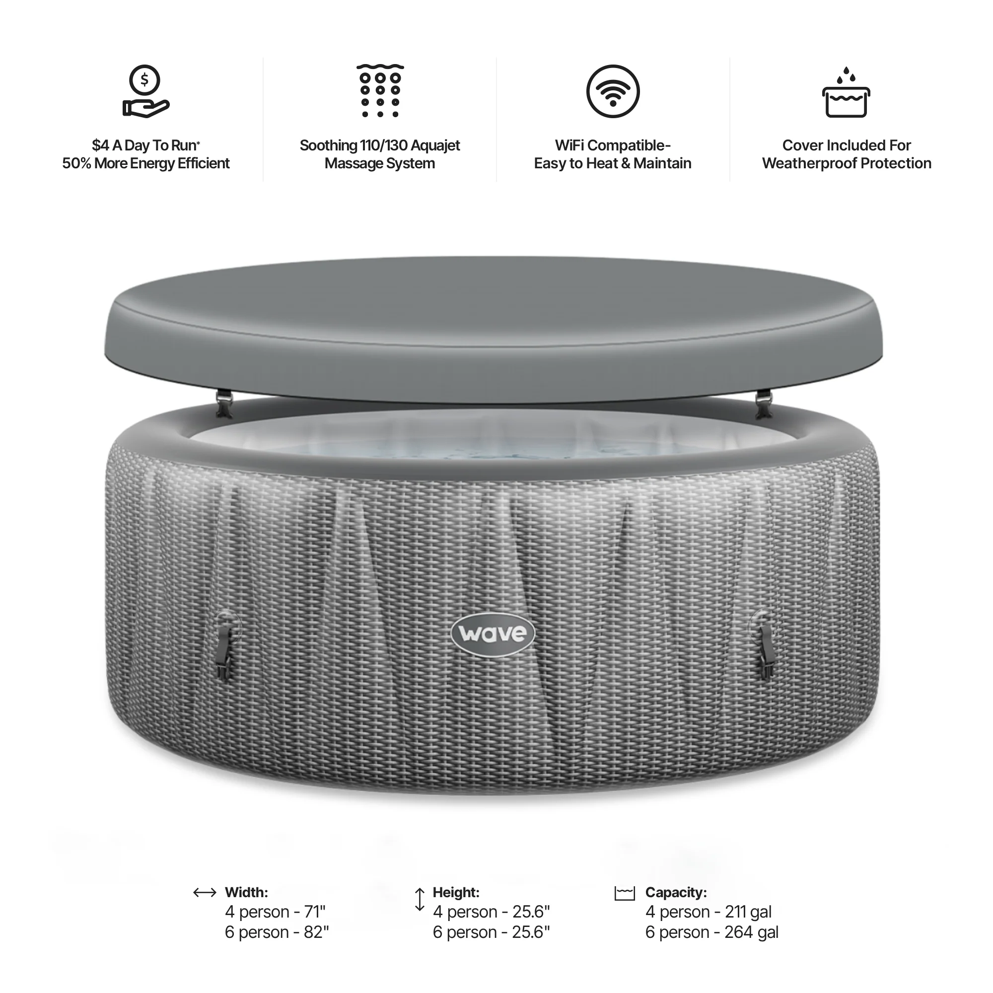 Atlantic | 4/6-Person Inflatable Hot Tub | Built-In Integrated Heater - Image 12
