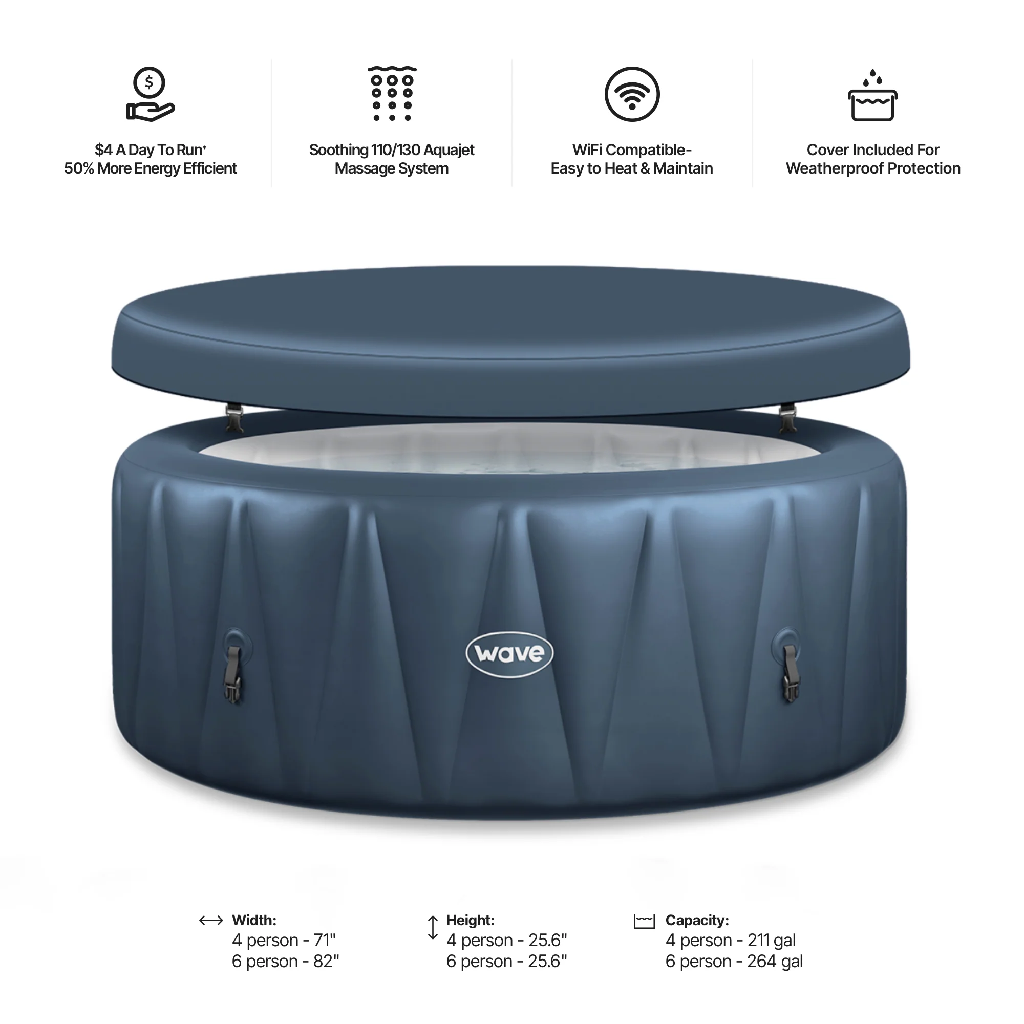 Atlantic | 4/6-Person Inflatable Hot Tub | Built-In Integrated Heater - Image 18