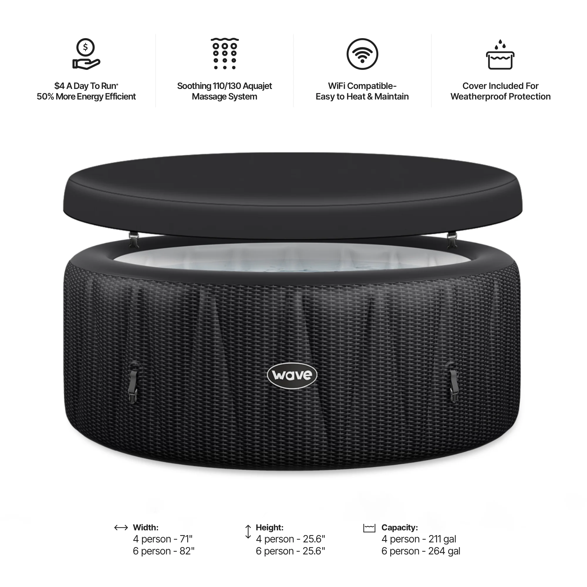 Atlantic | 4/6-Person Inflatable Hot Tub | Built-In Integrated Heater - Image 23