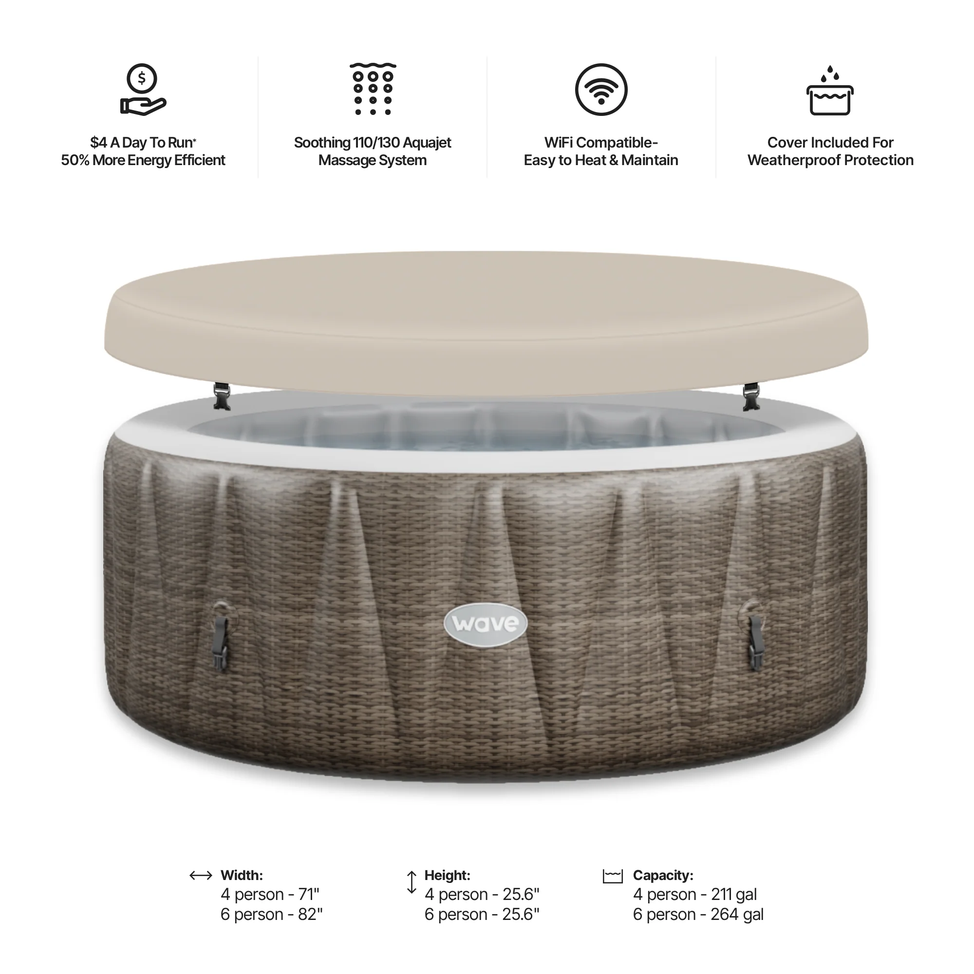 Atlantic | 4/6-Person Inflatable Hot Tub | Built-In Integrated Heater - Image 29