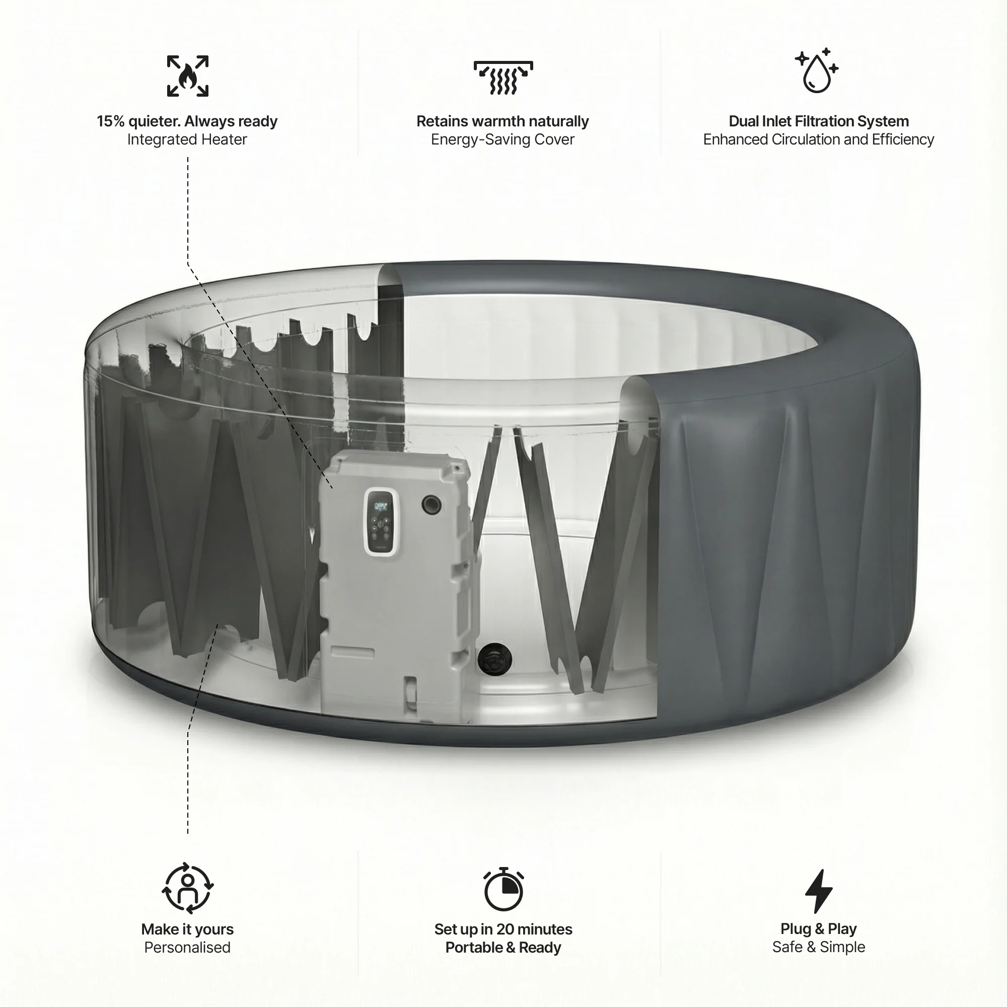 Atlantic | 4/6-Person Inflatable Hot Tub | Built-In Integrated Heater - Image 30