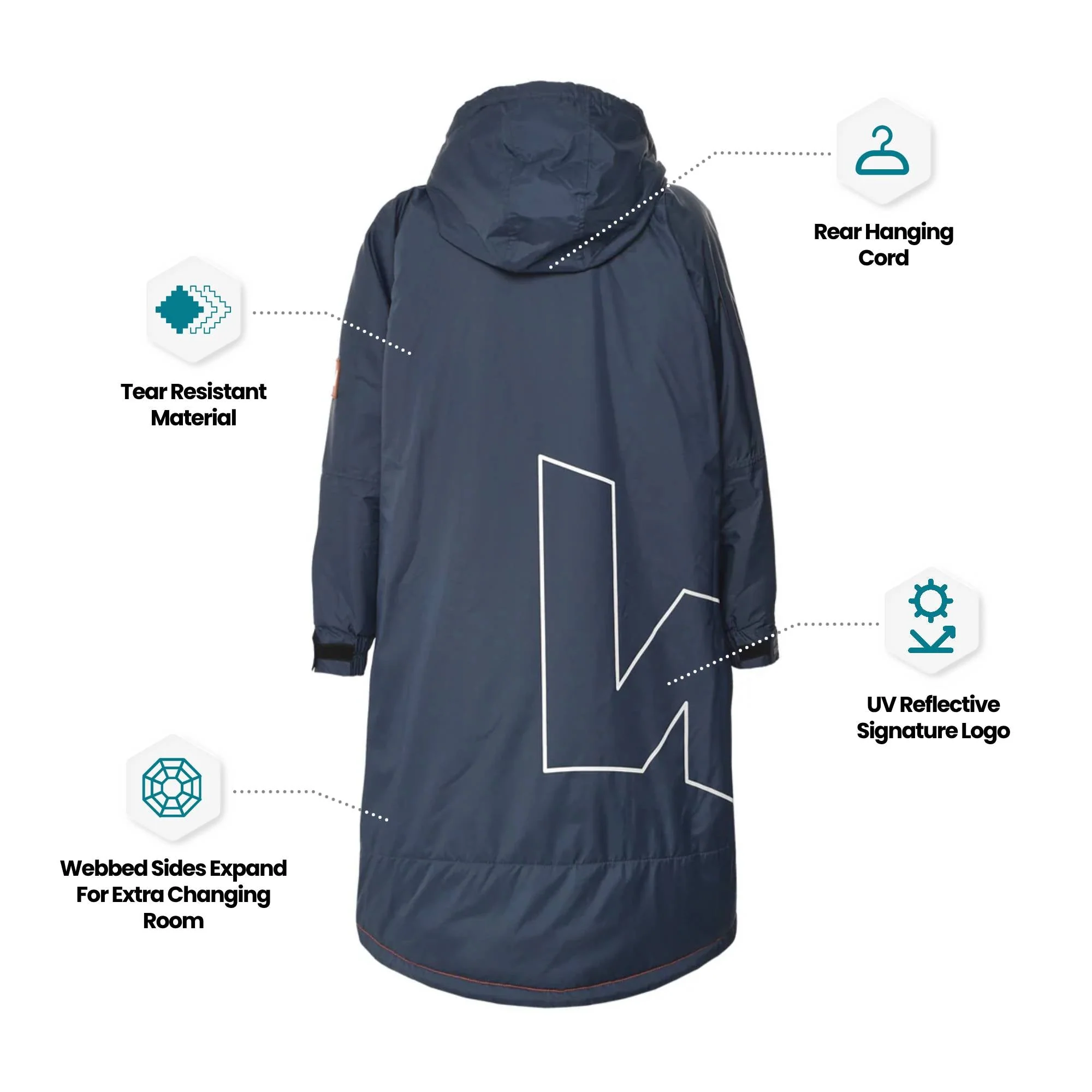Fleece-Lined Hot Tub Changing Robe | Waterproof & Windproof | Unisex - Image 29