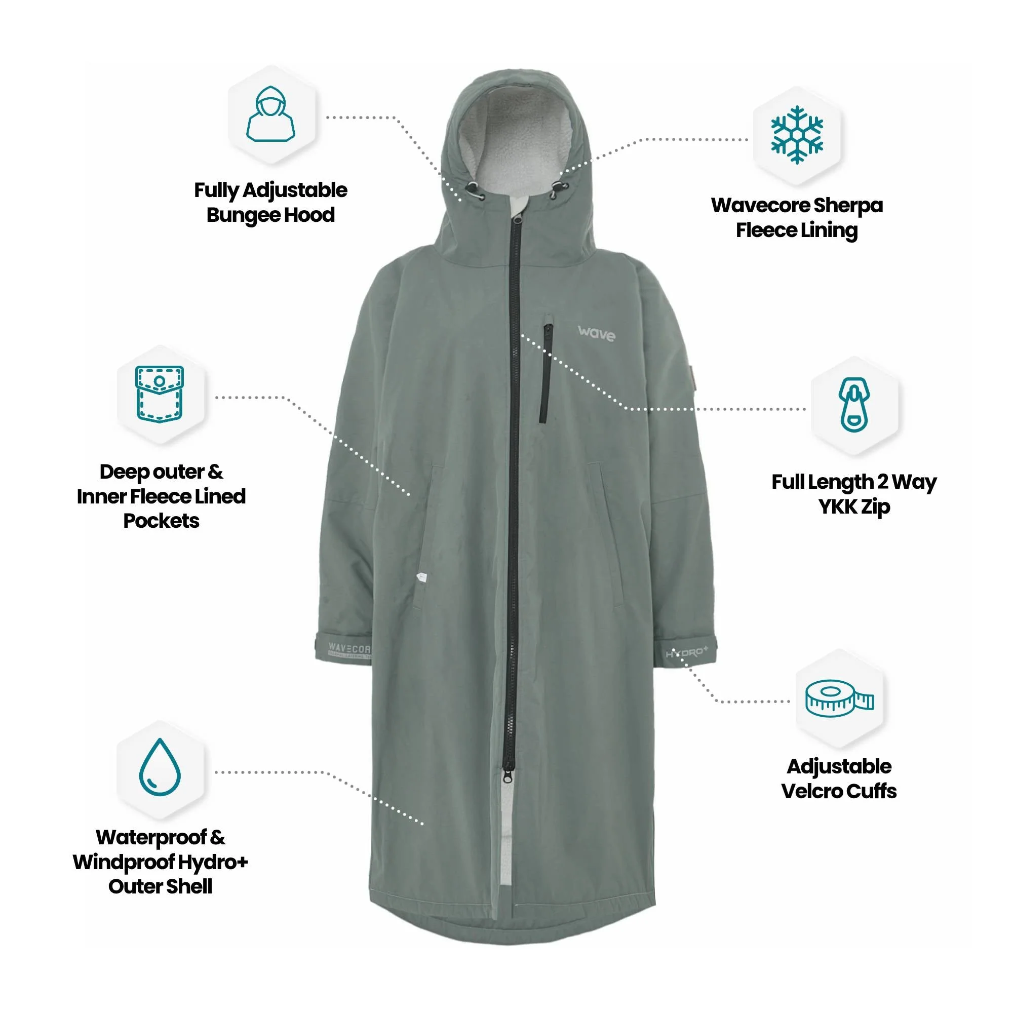 Fleece-Lined Hot Tub Changing Robe | Waterproof & Windproof | Unisex - Image 4