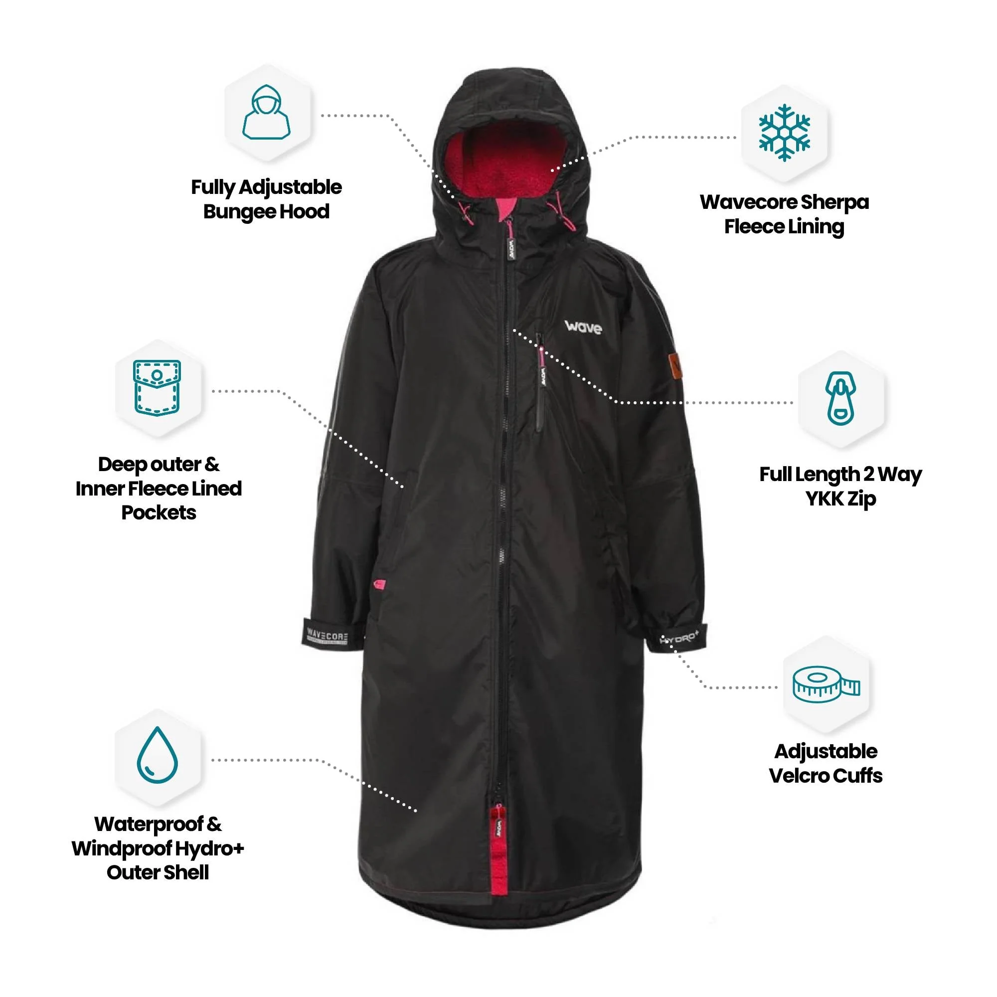 Fleece-Lined Hot Tub Changing Robe | Waterproof & Windproof | Unisex - Image 44