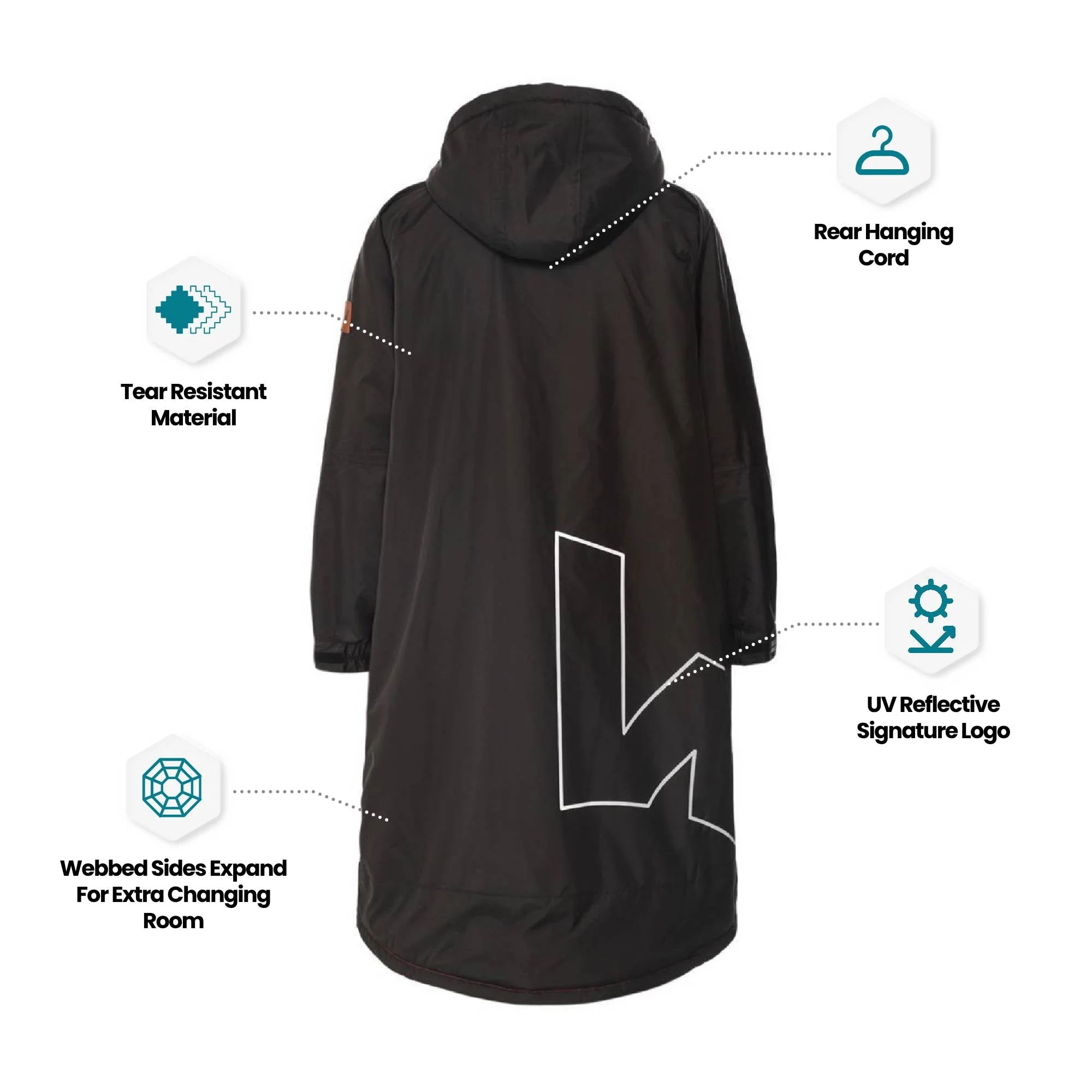 Fleece-Lined Hot Tub Changing Robe | Waterproof & Windproof | Unisex - Image 45