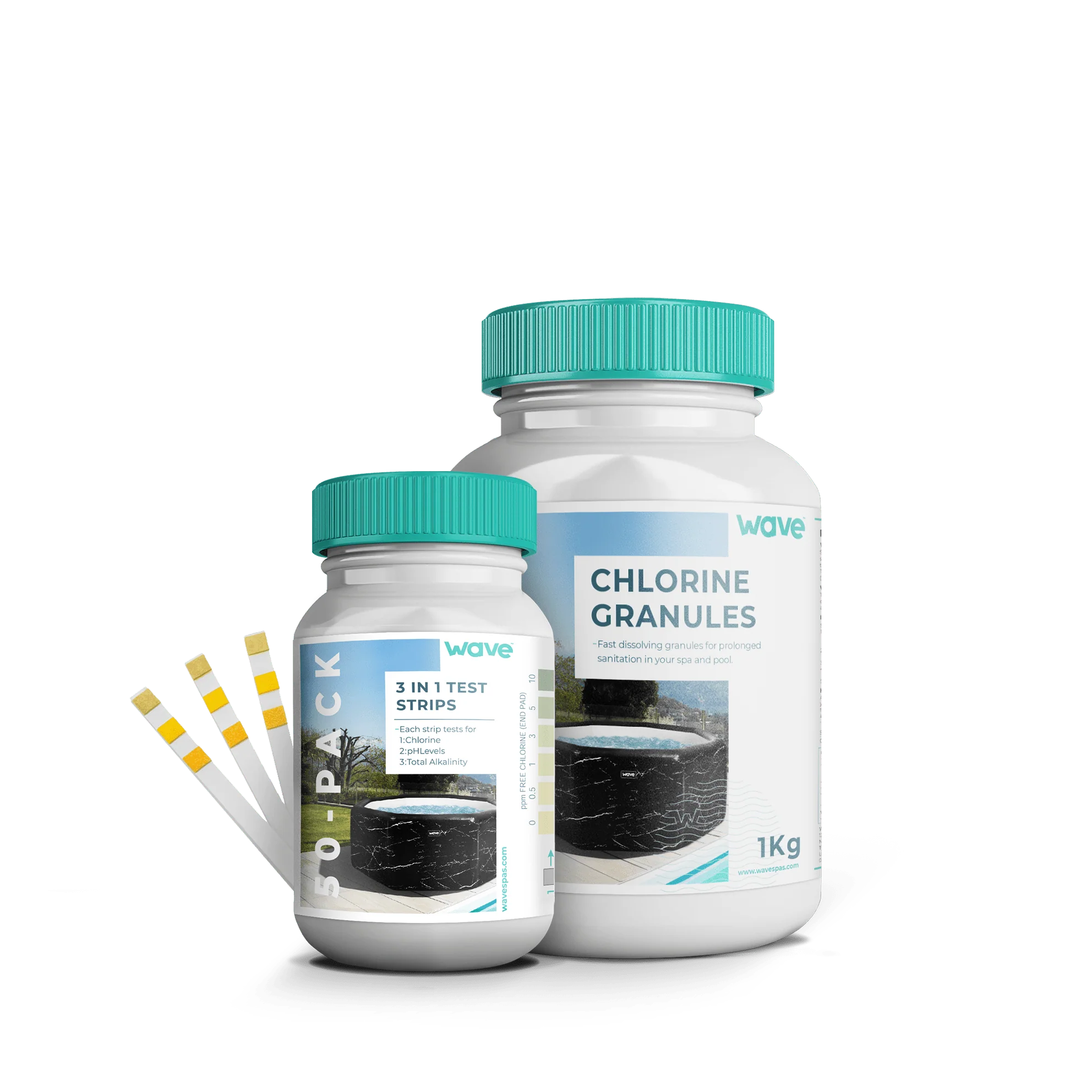 Chlorine Granules 1KG + 50 Water Test Strips