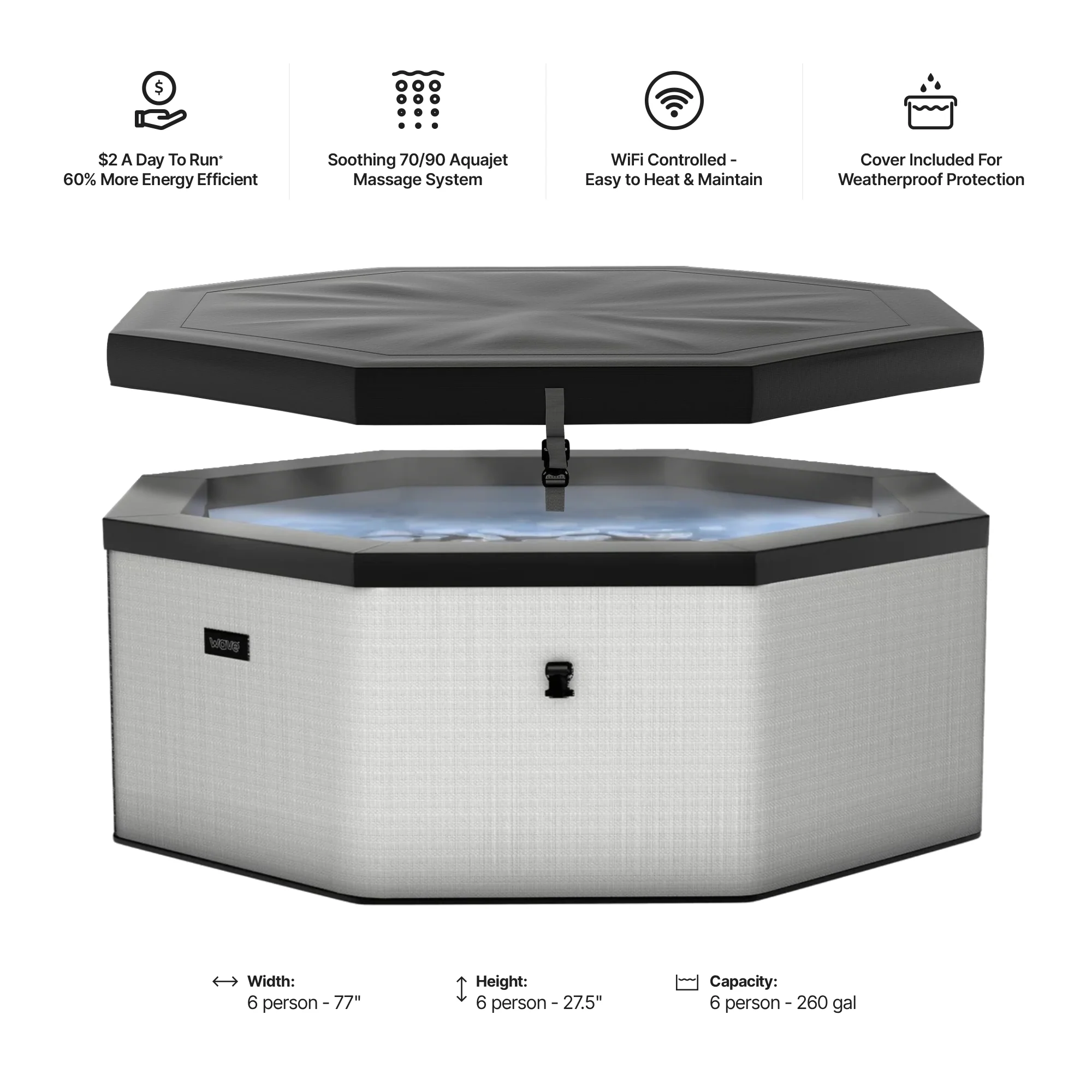 Como | 6-Person Eco Foam Hot Tub | Built-In Integrated Heater - Image 16