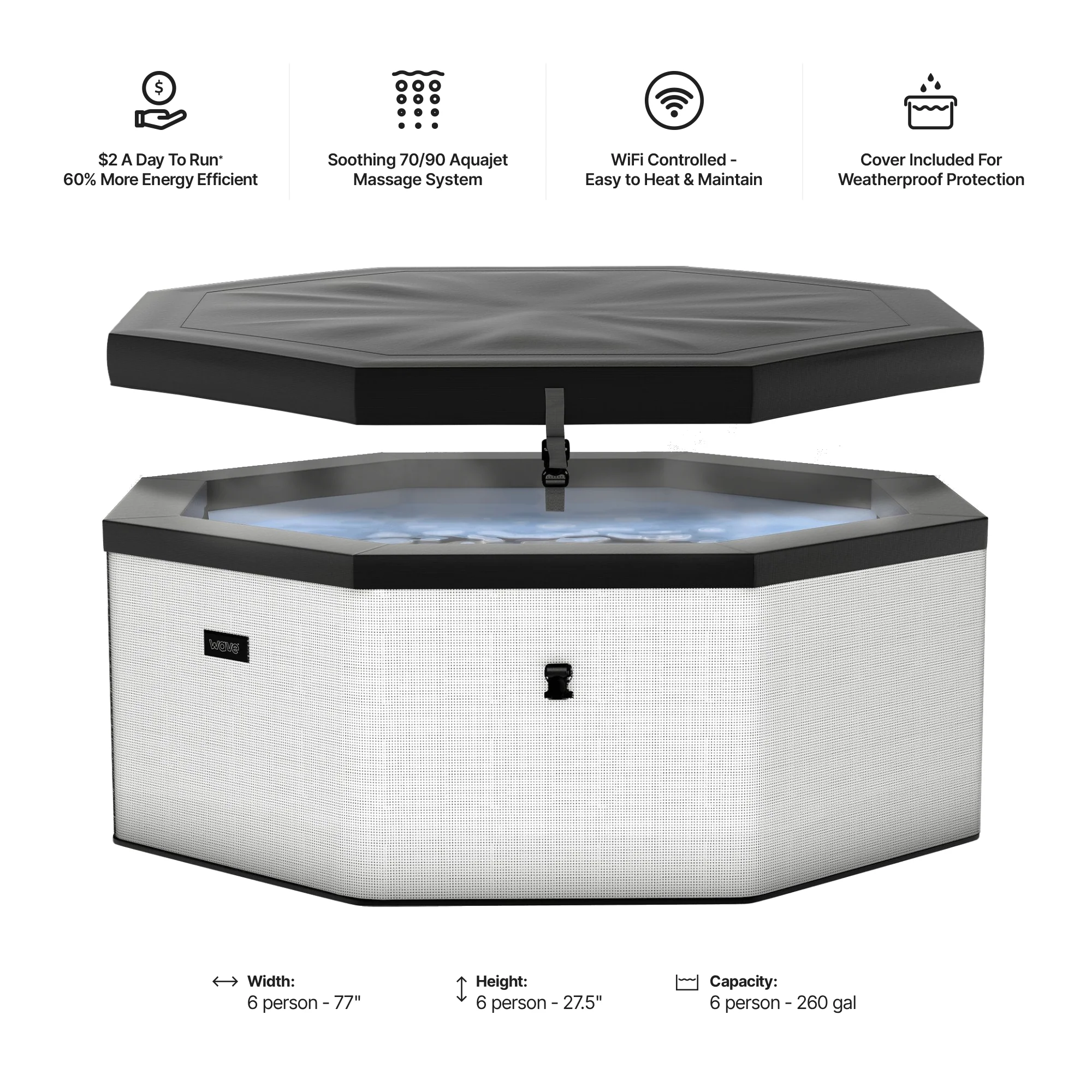 Como | 6-Person Eco Foam Hot Tub | Built-In Integrated Heater - Image 17