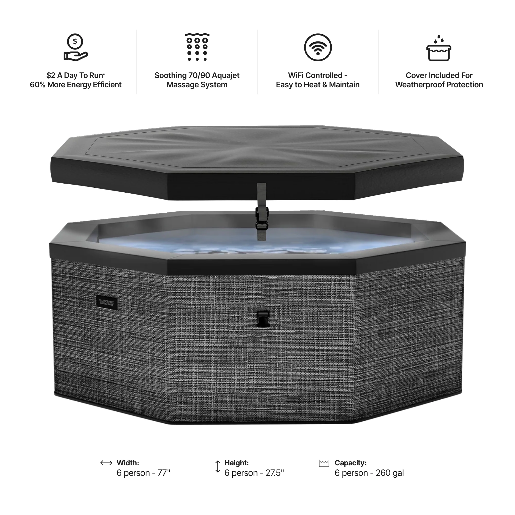 Como | 6-Person Eco Foam Hot Tub | Built-In Integrated Heater - Image 18