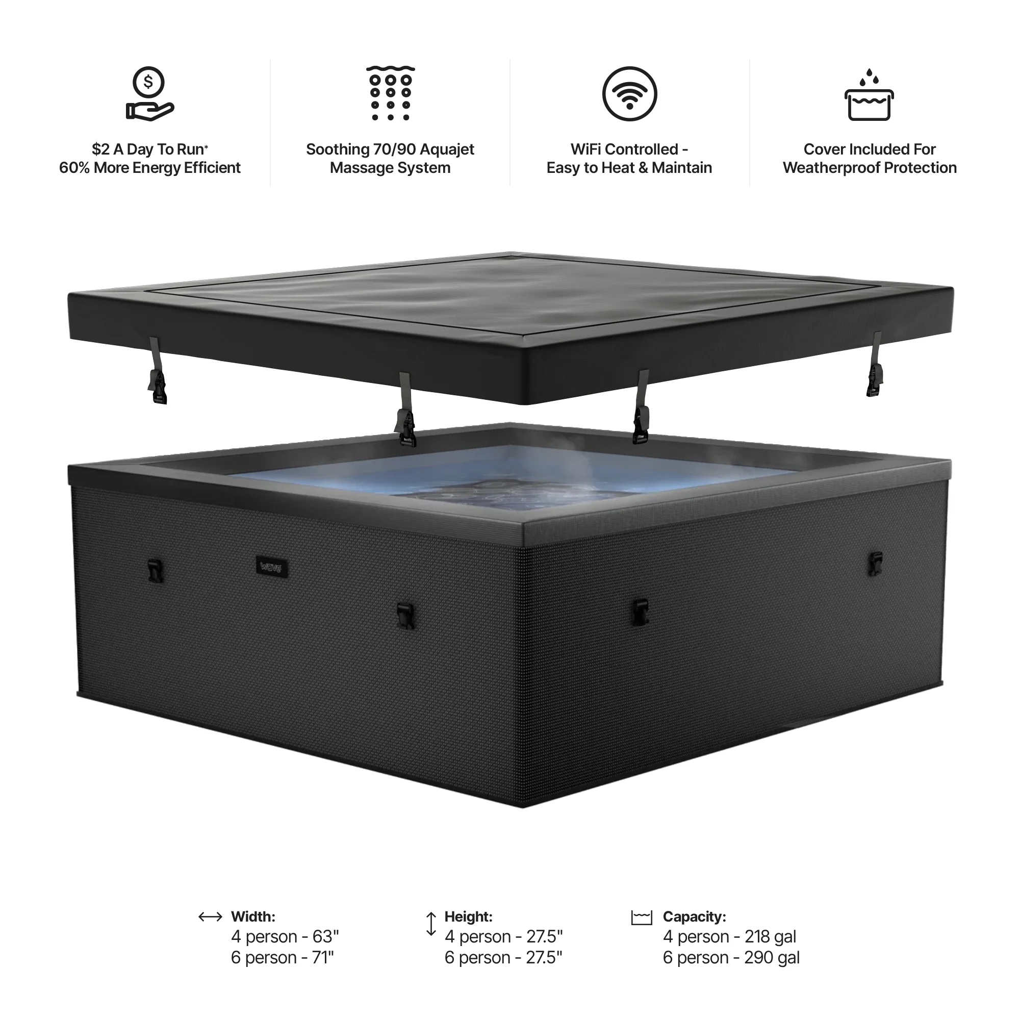 Garda | 4/6-Person Eco Foam Hot Tub | Built-In Integrated Heater - Image 16