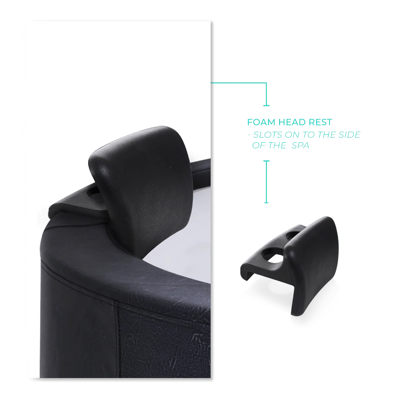2-in-1 Head Rest & Drinks Holder | Osaka | Black - Image 4