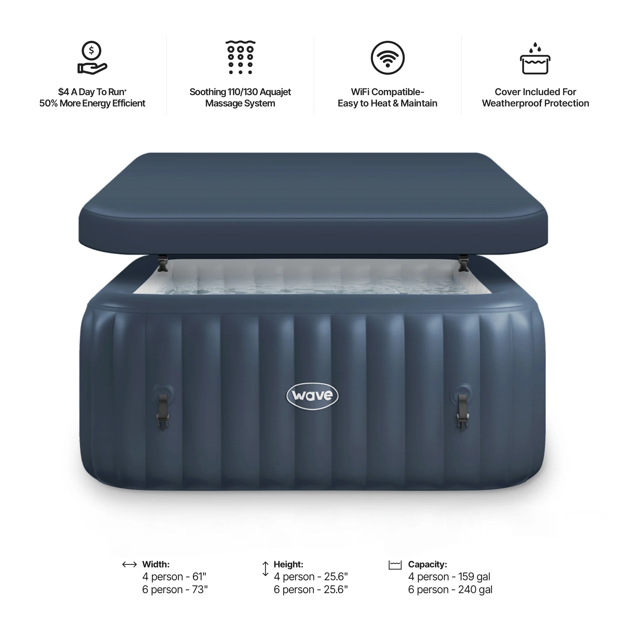 Pacific | 4/6-Person Inflatable Hot Tub | Built-In Integrated Heater - Image 18