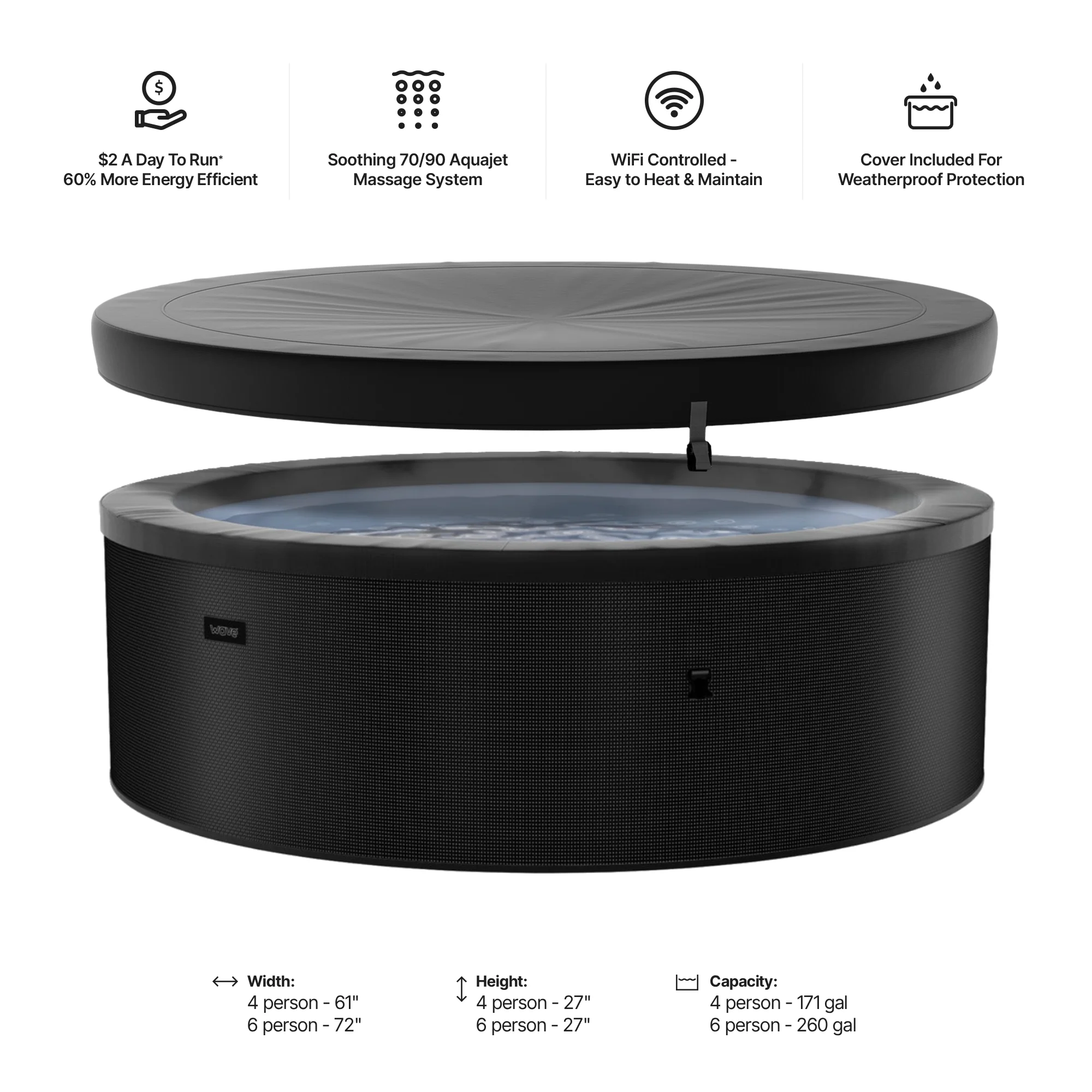 Tahoe | 4/6-Person Eco Foam Hot Tub | Built-In Integrated Heater - Image 16