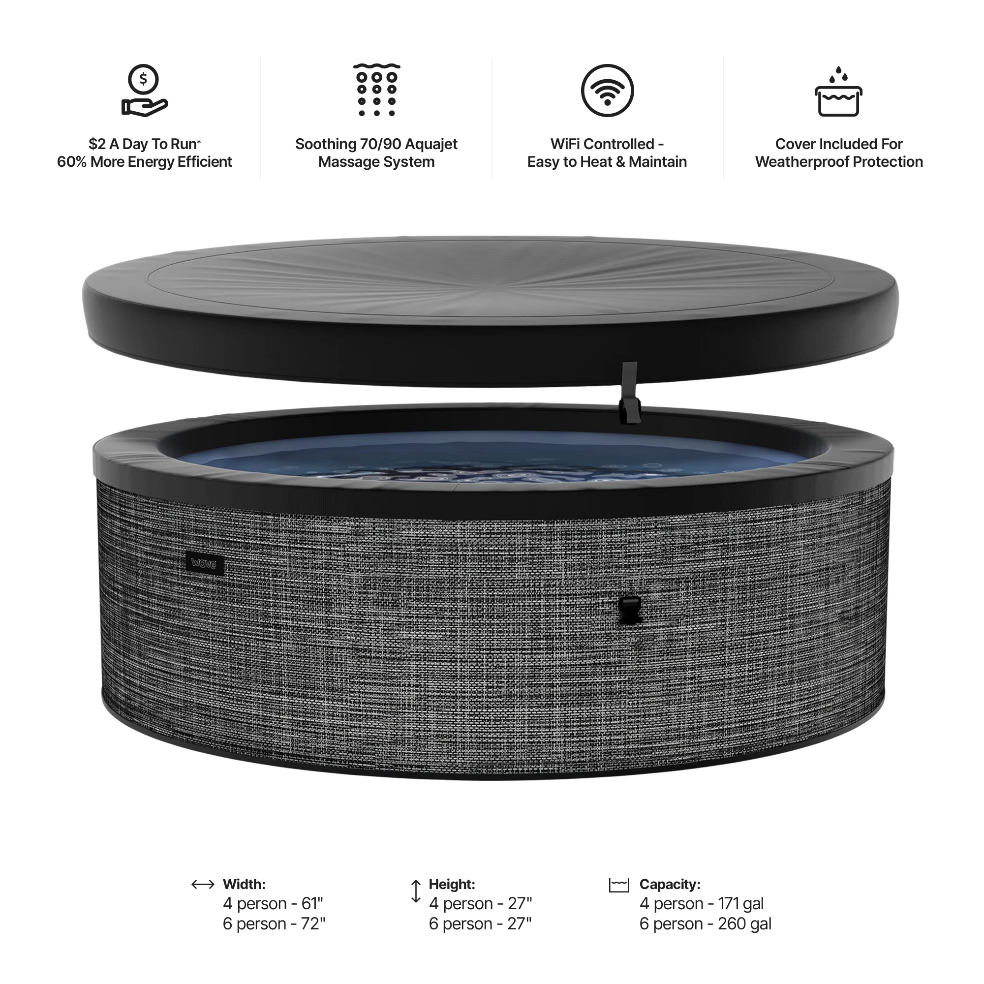 Tahoe | 4/6-Person Eco Foam Hot Tub | Built-In Integrated Heater - Image 19